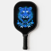 Raquette De Pickleball Chat de tigre à flammes bleues (Verso)