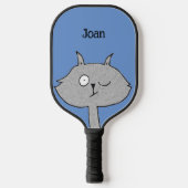 Raquette De Pickleball Chat gris soyeux (Recto)