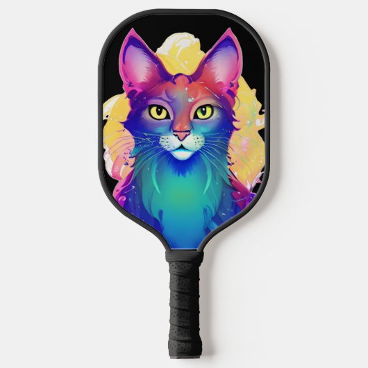 Raquette De Pickleball Chat jaune coloré (Recto)
