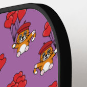 Raquette De Pickleball Chat mignon avec Ballons de Coeur Rouge (Détail gauche)