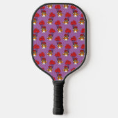 Raquette De Pickleball Chat mignon avec Ballons de Coeur Rouge (Verso)