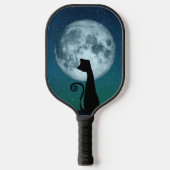 Raquette De Pickleball Chat noir en Pickleball Lune Paddle (Recto)