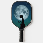 Raquette De Pickleball Chat noir en Pickleball Lune Paddle (Verso)