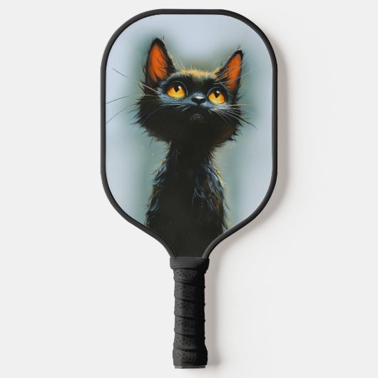 Raquette De Pickleball Chat noir enchanté (Recto)