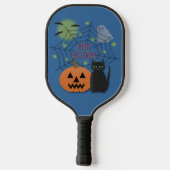 Raquette De Pickleball Chat noir et Citrouille pas effrayant Halloween (Verso)