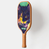 Raquette De Pickleball Chat noir personnalisé, couleurs modernes (Gauche)
