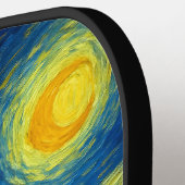 Raquette De Pickleball Chat noir Starry Nuit Van Gogh Chat Selfie (Détail gauche)