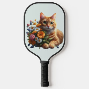 Raquette De Pickleball Chat tigré en fleurs