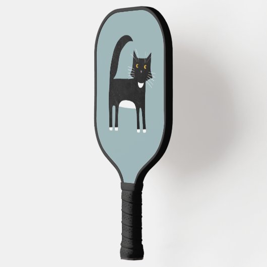 Raquette De Pickleball Chat Tuxedo noir et blanc (Gauche)