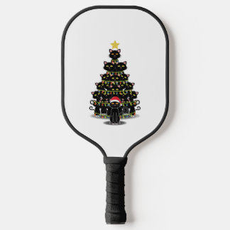 Raquette De Pickleball Chats noirs arbre de Noël Chat Noël