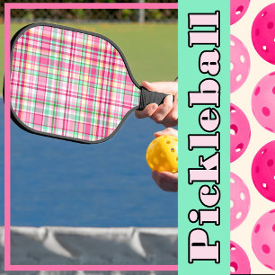 Raquette De Pickleball Chaussure Lady Rose Fleur sauvage Plaid Rose, Vert