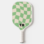 Raquette De Pickleball Checkerboard Super Retro Nom personnalisable (Verso)