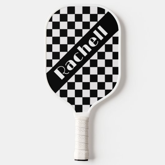 Raquette De Pickleball Checkmate on the Court — Monochrome Momentum (Verso)