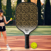 Raquette De Pickleball Cheetah Imprimer Motif animal texte personnalisé