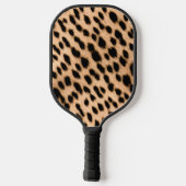 Raquette De Pickleball Cheetah Imprimer Motif Tan Brown & Coeur noir (Verso)
