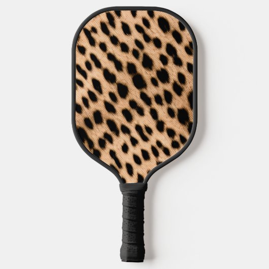 Raquette De Pickleball Cheetah Imprimer Motif Tan Brown & Coeur noir (Verso)