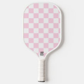 Raquette De Pickleball Chèque rose et blanc (Verso)