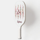 Raquette De Pickleball Cherry Blossom Floral Watercolor, Add Name (Gauche)