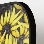 Raquette De Pickleball Cheval et tournesols de l'étalon noir (Détail gauche)