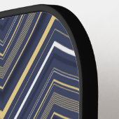 Raquette De Pickleball Chevron Bleu Monogrammé (Détail gauche)