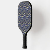 Raquette De Pickleball Chevron Bleu Monogrammé (Gauche)