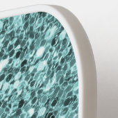 Raquette De Pickleball Chic Bleu Blanc Glitterie Étincelles Moderne Monog (Détail gauche)