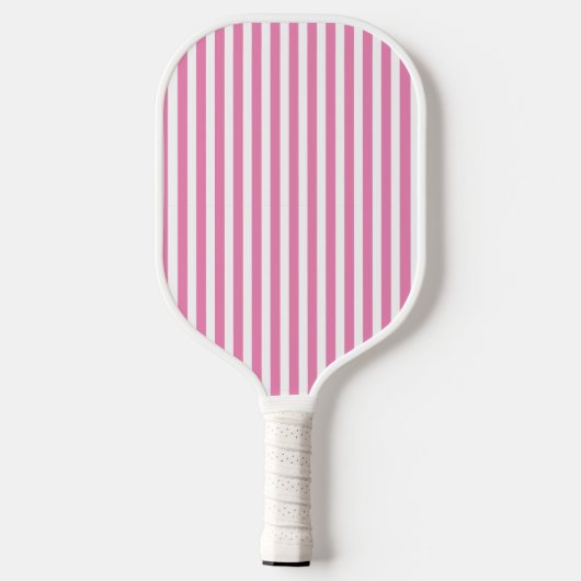 Raquette De Pickleball Chic Cute rose et blanc Vertical strié (Verso)