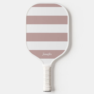 Raquette De Pickleball Chic Dusty Roses rayures rayées personnalisées