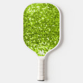 Raquette De Pickleball Chic Green White Glittery Étincelles Moderne Monog (Verso)