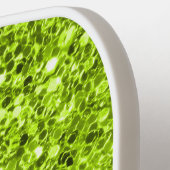 Raquette De Pickleball Chic Green White Glittery Étincelles Moderne Monog (Détail gauche)