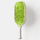 Raquette De Pickleball Chic Green White Glittery Étincelles Moderne Monog (Gauche)