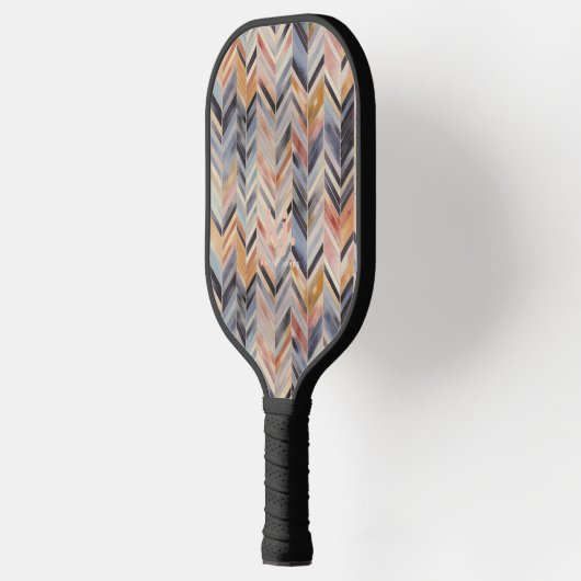 Raquette De Pickleball Chic Herringbone Chevron Motif Monogramme (Gauche)