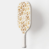Raquette De Pickleball Chic Metallic Gold & White Empreinte de léopard Gi (Gauche)