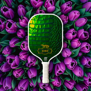 Raquette De Pickleball Chic Monogramme Iridescence Vert