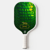 Raquette De Pickleball Chic Monogramme Iridescence Vert (Verso)