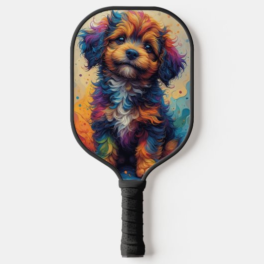 Raquette De Pickleball Chien Arc-en-ciel (Recto)