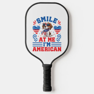 Raquette De Pickleball Chien Beagle patriotique pour 4 juillet