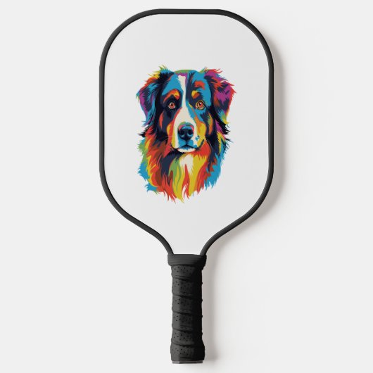 Raquette De Pickleball Chien berger australien coloré (Recto)