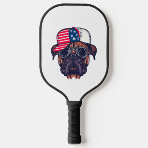 Raquette De Pickleball Chien de boîte portant blanc rouge bleu