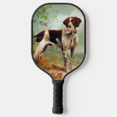Raquette De Pickleball Chien de chasse avec oiseau dans la bouche (Verso)