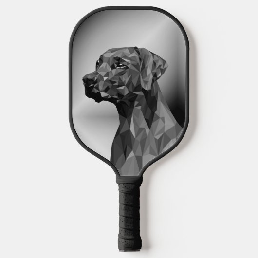 Raquette De Pickleball Chien géométrique gris (Recto)