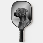 Raquette De Pickleball Chien géométrique gris (Verso)