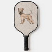 Raquette De Pickleball Chien mignon De Terrier Roue Sur Le Beige (Recto)