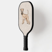 Raquette De Pickleball Chien mignon De Terrier Roue Sur Le Beige (Gauche)