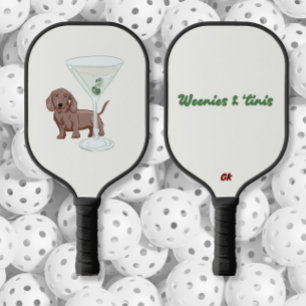 Raquette De Pickleball Chiens Dachshunds et Martinis