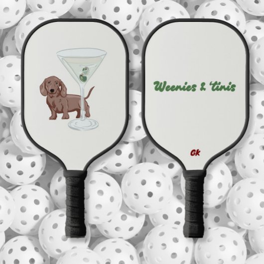 Raquette De Pickleball Chiens Dachshunds et Martinis