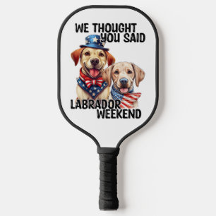 Raquette De Pickleball Chiens du Labrador patriotique Citation d'Humour d