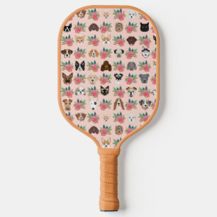 Raquette De Pickleball Chiens et chats Rose Floral