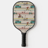 Raquette De Pickleball Chiens se déplaçant dans les véhicules Motif (Verso)