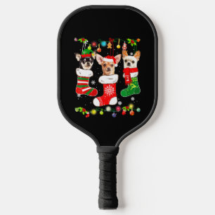 Raquette De Pickleball Chihuahua Christmas Lights
